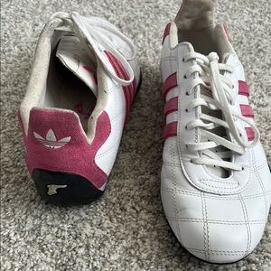 Adidas White and Pink Classic Sneakers